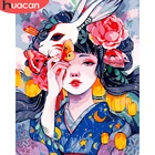 HUACAN DIY картина маслом по номерам девушка мультфильм ручная роспись наборы Рисование холст картины по номерам портрет домашний Декор подарок