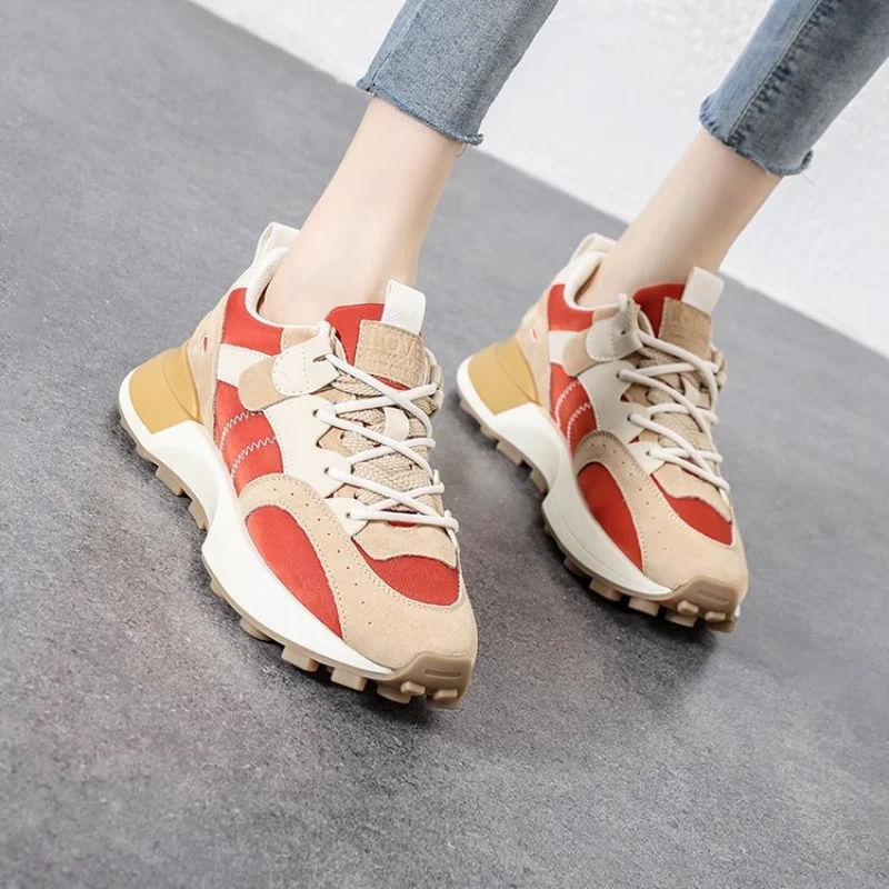 

Genuine Women Shoes Fashion Sneakers New Female Spring Autumn Shoes Patchwork Student Vulcanize Shoes Ladies Casual Loafers