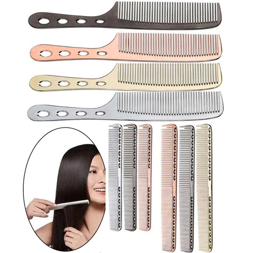 

3pc Space Aluminum Hair Comb Professional Hairdressing Combs Hair Cutting Dying Hair Brush Barber Combs Tools Salon Accessaries