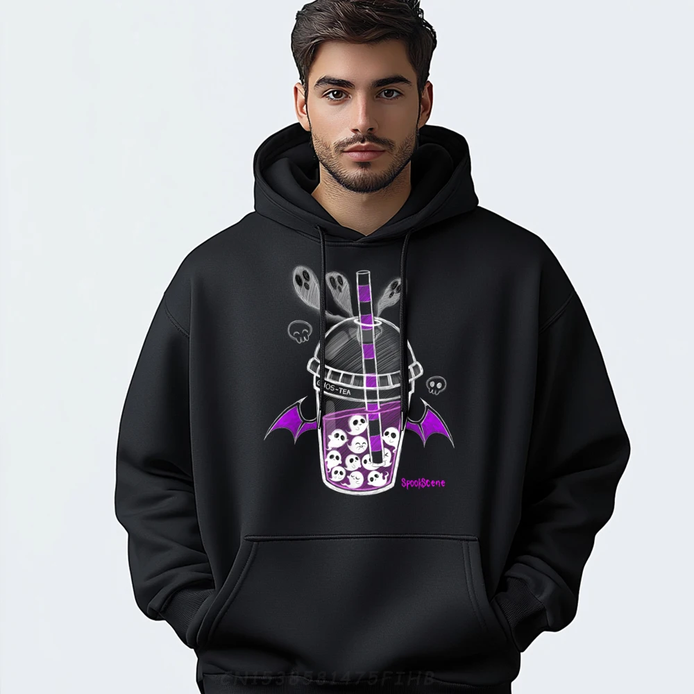Spookscene Ghos Tea Spooky Boba Emo Goth Альтернативная фиолетовая осенняя одежда Эстетическая