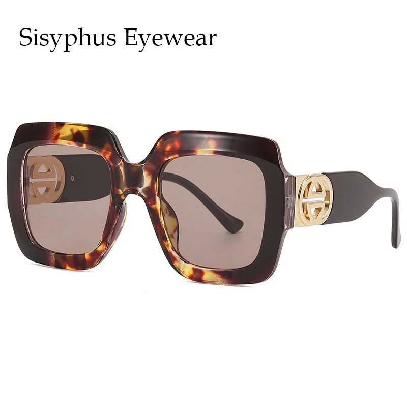 Новые квадратные женские солнцезащитные очки в Европе и США приток роскошных