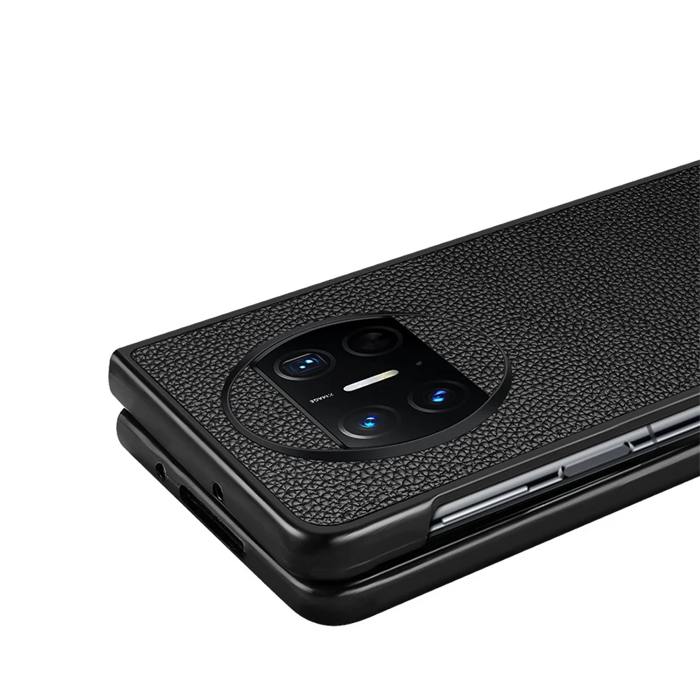 Ультратонкий чехол из натуральной кожи с узором Личи для Huawei Mate X3 XS 2