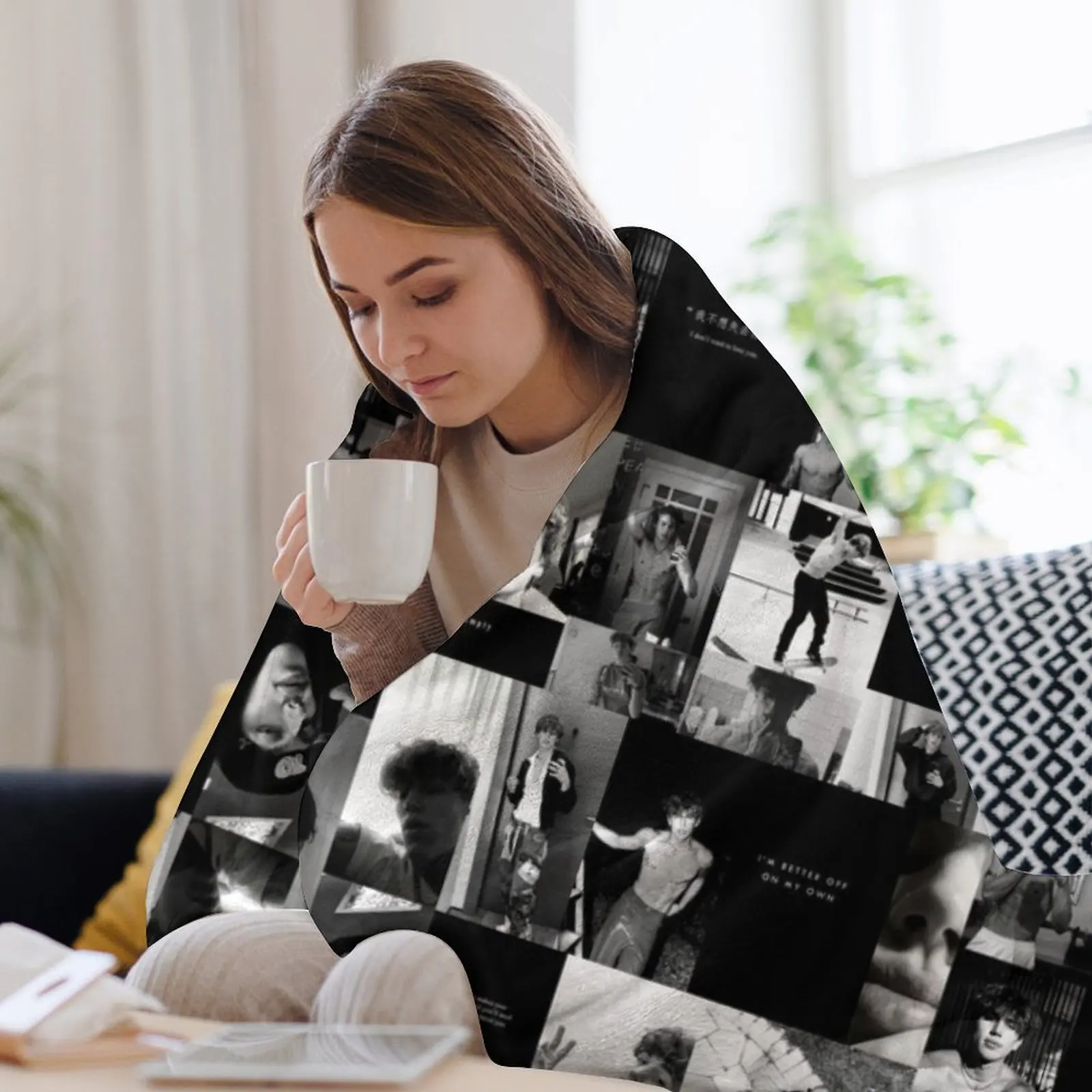 Стильное одеяло bnw Vinnie Hacker с коллажем тяжелая кровать модные термопледы