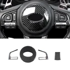 Автомобильный Стайлинг, кнопки рулевого колеса из настоящего углеродного волокна, защитная накладка для Subaru Forester 2016 2017 2018