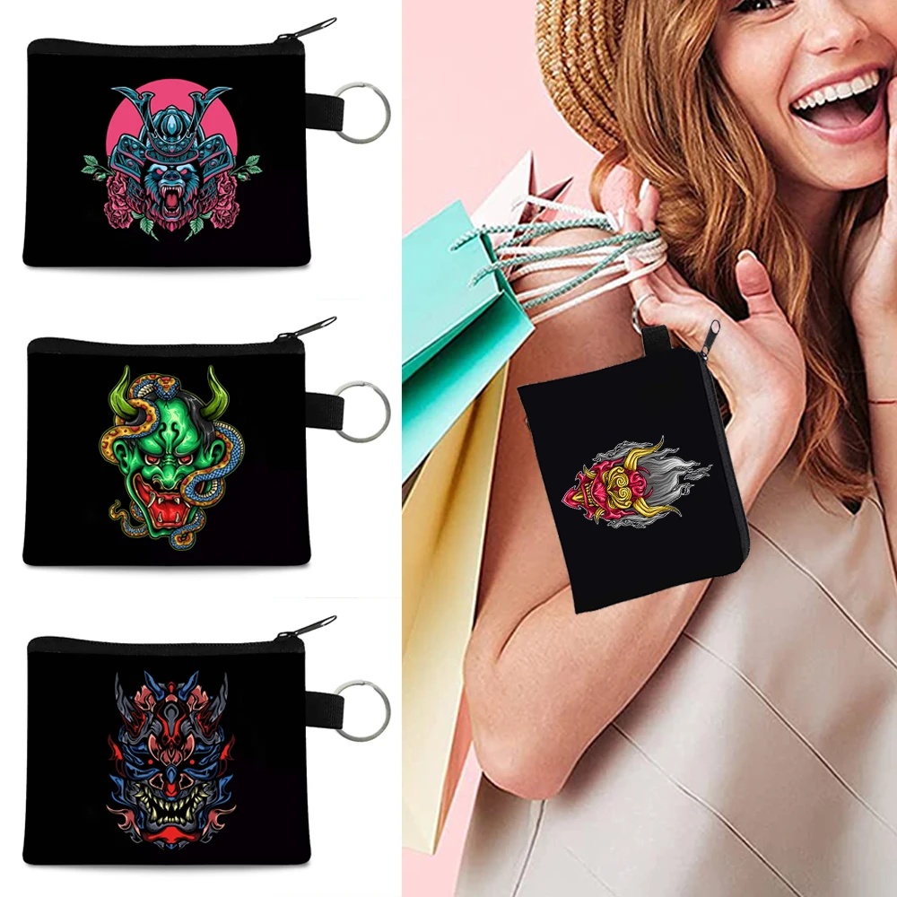 

Girl Clutchs Coin Purses Children Canvas Wallet Monster Series Zipper Wallets for Coins Key Card Small Organizer Women Handbags