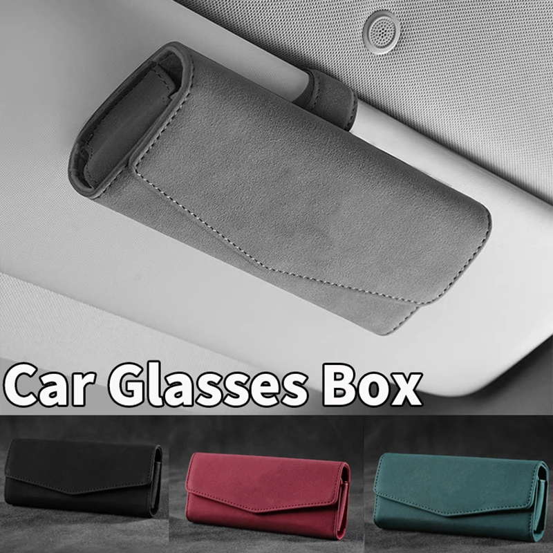 

4 Colors Car Sunglasses Box Glasses Case Universal Auto Sun Visor Holder Clip Card Ticket Holder Automobile Accessories Storage