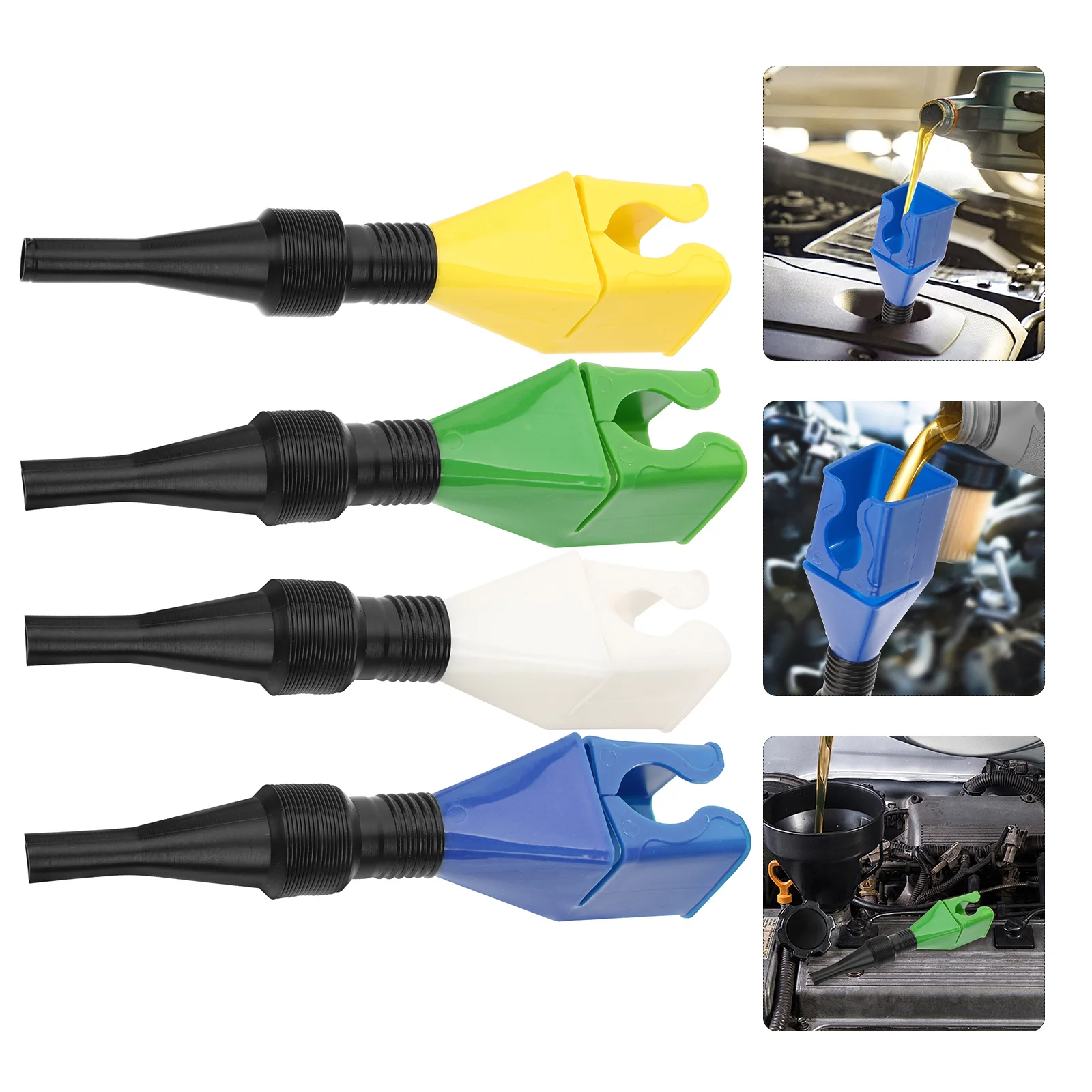 

5 Pcs Portable Gasoline Funnel Plastic Transmission Oil Filling Bottles Motorcycle Small Radiator Kit Coolant Fluid