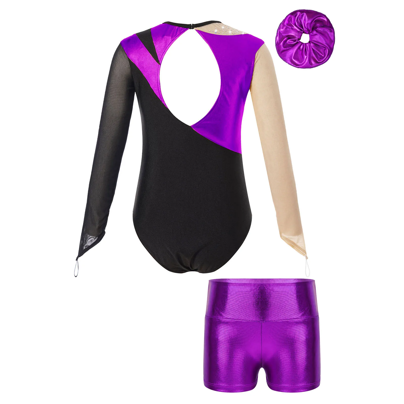 Гимнастический купальник для девочек костюм фигурного катания сетчатый