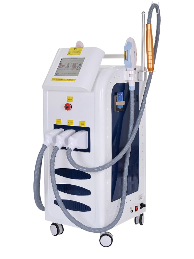 

Multifunctional 4-in-1 opt SHR e-light painless freezing point depilator IPL RF Nd YAG tattoo removing beauty device