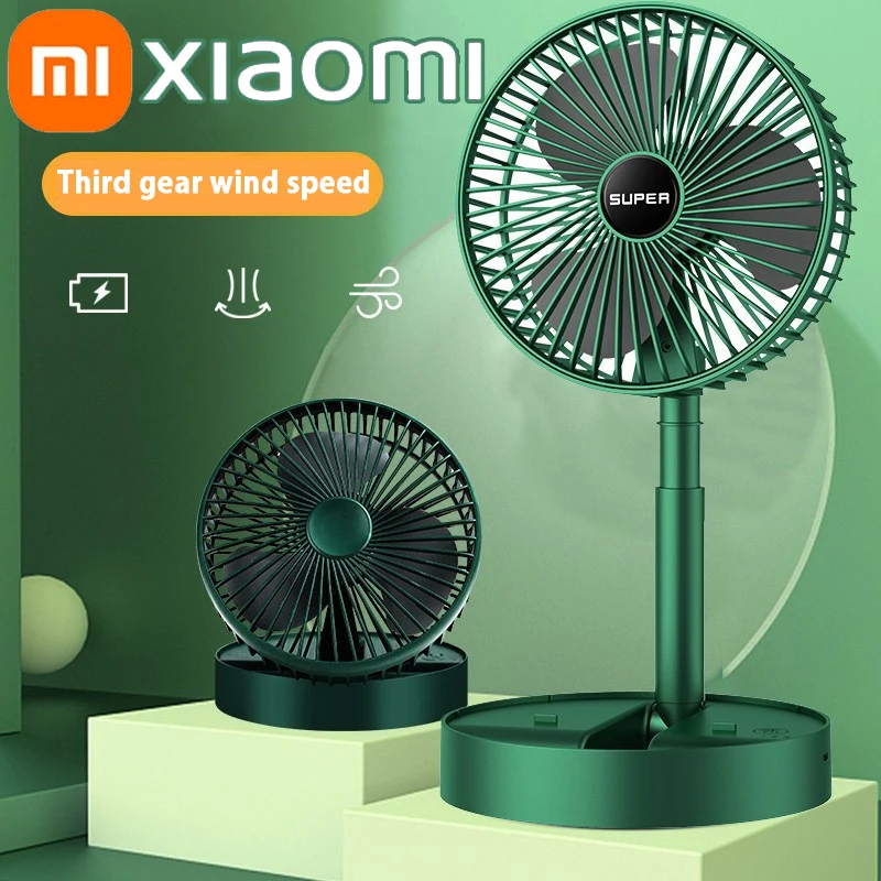 

Настольный складной вентилятор Xiaomi, портативный бытовой бесшумный вентилятор с зарядкой от USB, 3 скорости, Электрический Регулируемый Конди...