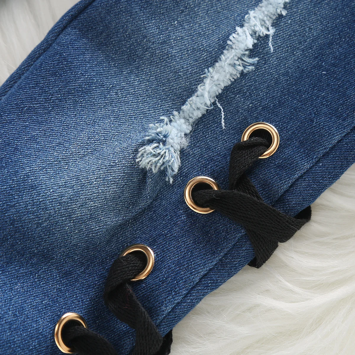 Женская летняя одежда модная футболка в полоску для девочек + рваные джинсы