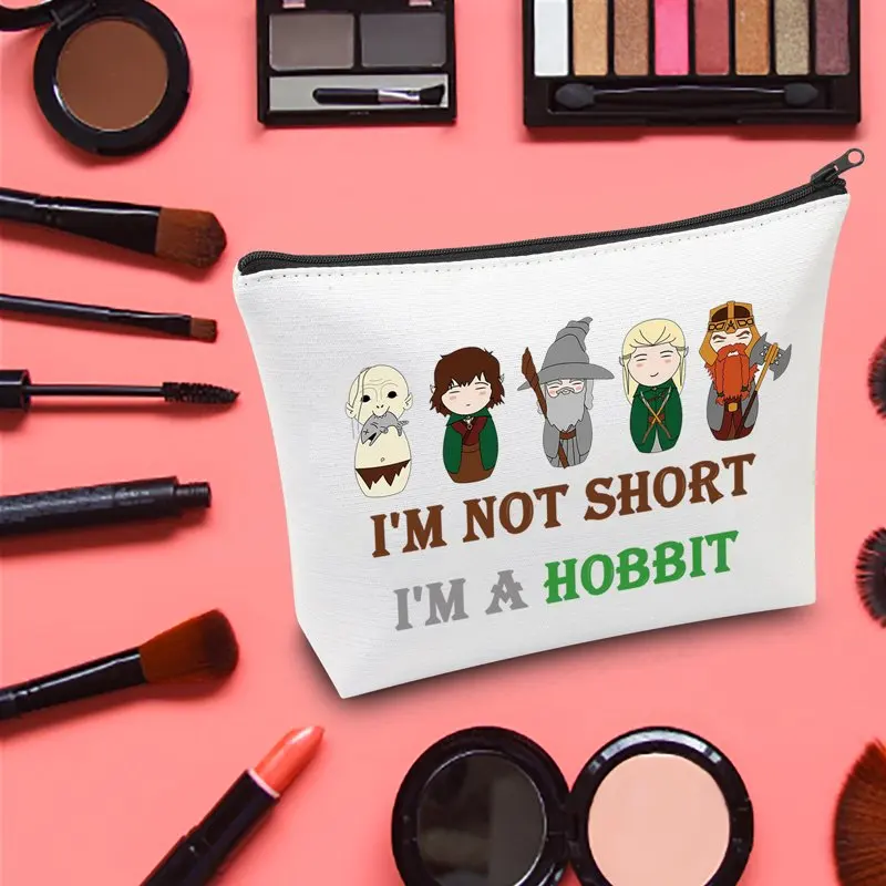 Hobbit Movie Cosmetic Bag Hobbit Fans Gift I'm Not Short I'm a Hobbit Makeup Zipper Pouch Bag Hobbit Power Gift