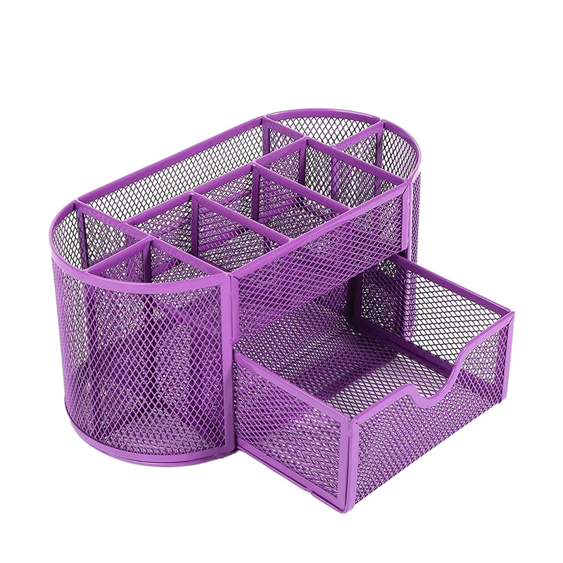 

Mesh Desk Organizers With Drawer, Office Desk Accessories Organizer Metal Pen Holder Pencil Organizer For Desktop Pencil