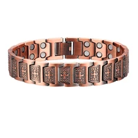 women men cross pure copper magnetic therapy bracelet ultra strength for arthritis pain relief carpal tunnel adjustable length