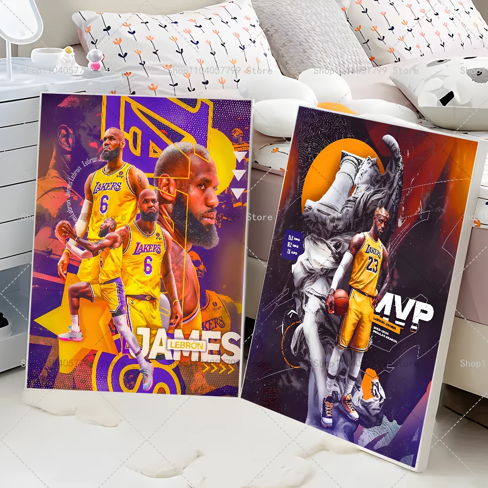 Баскетболист L-LeBron Джеймс плакат с бумажным принтом для дома гостиной спальни