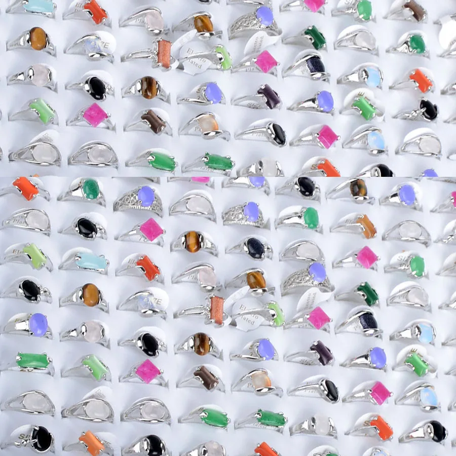 

Кольца из натурального камня для женщин, кольца разных цветов с овальным и квадратным камнем вечерние ринки, свадьбы, подарочные аксессуары...