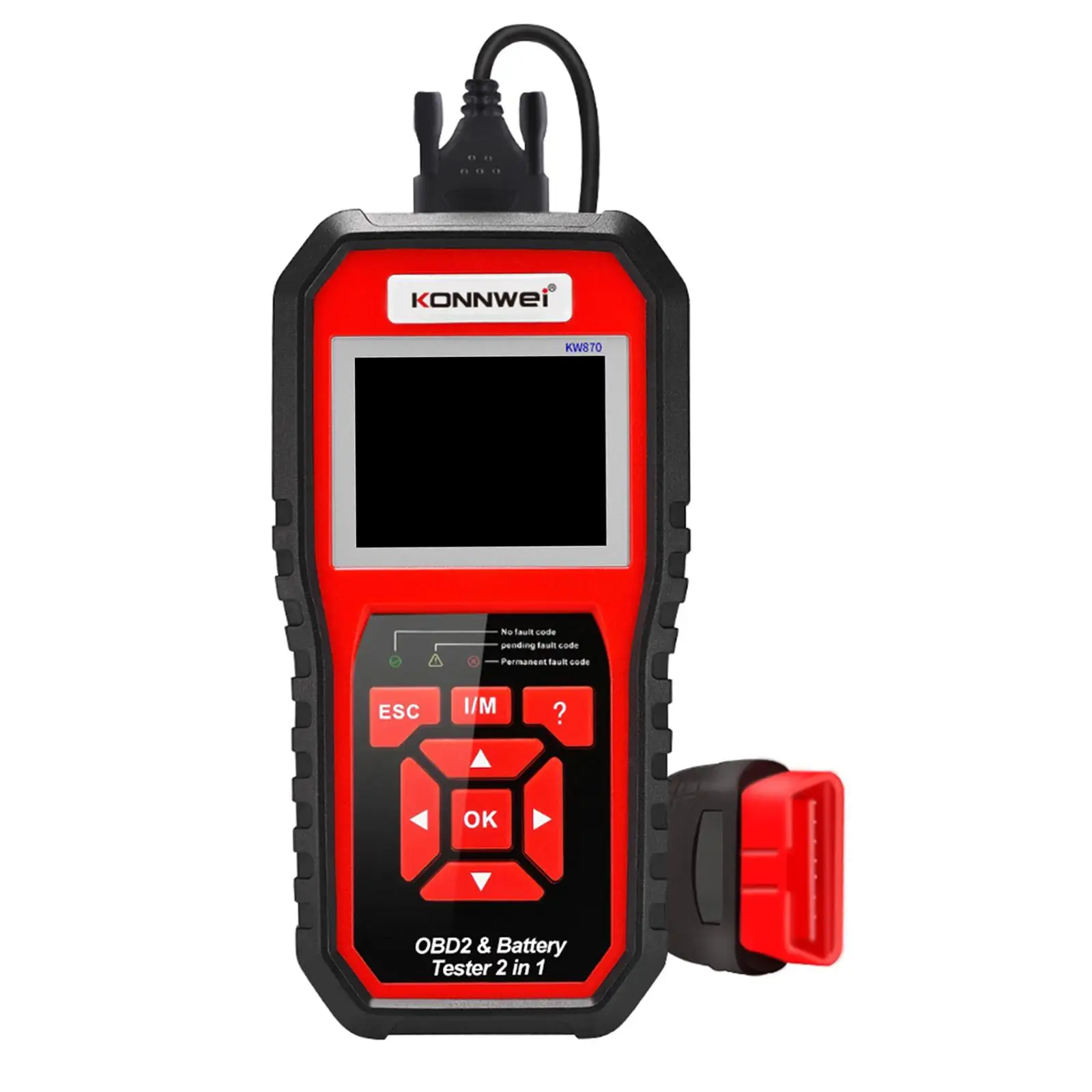 

kW870 OBD2 Scanner, LCD Screen Fast Accurate Battery Load Tester Car Battery Tester Fit for Yacht Car Truck Motorcycle ATV