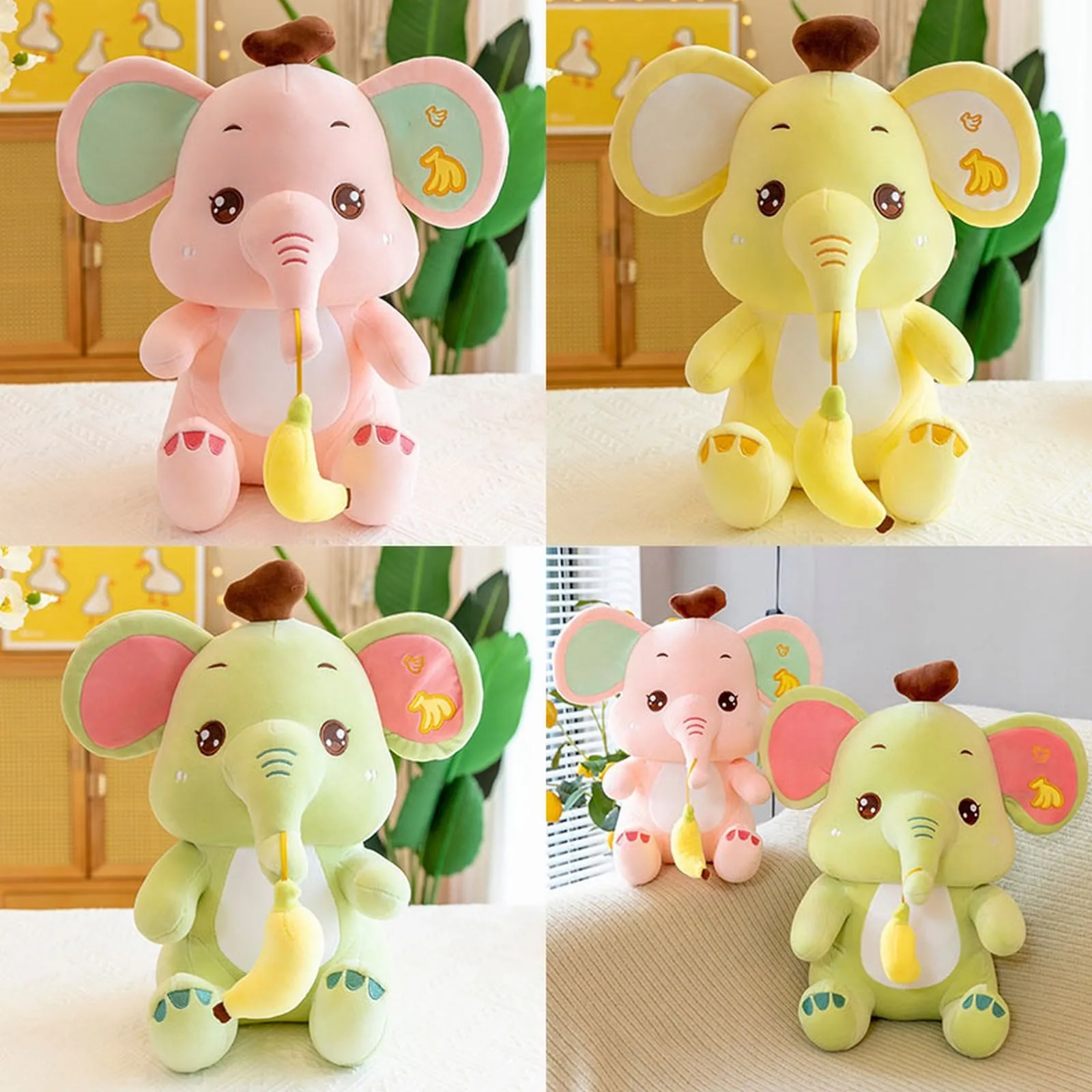 

Animate h Footnote h Baby Animated Stuffed h Elephant Cute Elephant Stuffed Animal Toy Cartoon Banana Baby Elephant
