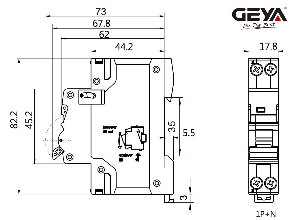 Мини-автоматический выключатель GEYA DPN MCB 1P + N 6A 10A 16A 20A 25A 32A 40A 220V AC 6KA C Curve B - купить по