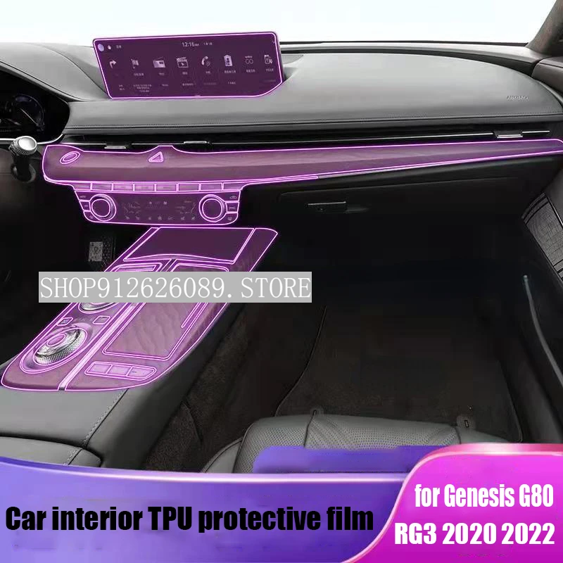 

for Car Interior Transparent Protective Navigation Film TPU Supplies For Genesis G80 RG3 2020 2022