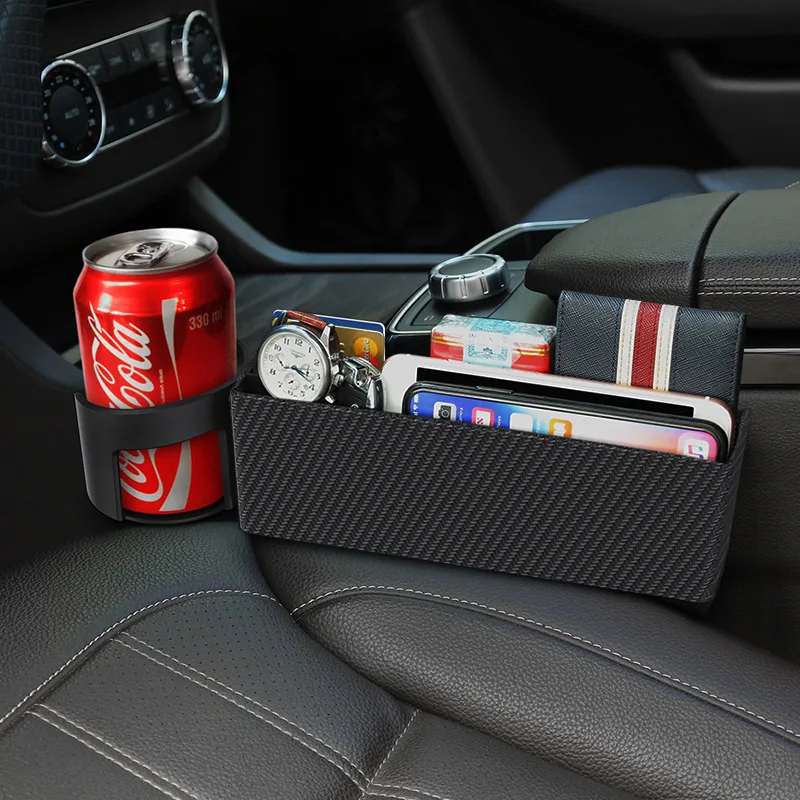 

Car Storage Box Seat Crevice Organizer Storage Case Phone key Drink Bottle Stand Holder Auto Interior Decoration Accessories