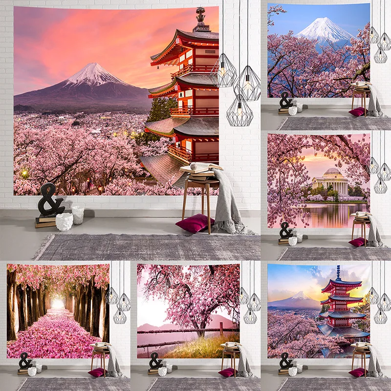 

Настенный Гобелен Fuji Sakura, гобелен для спальни, гостиной, украшение для дома