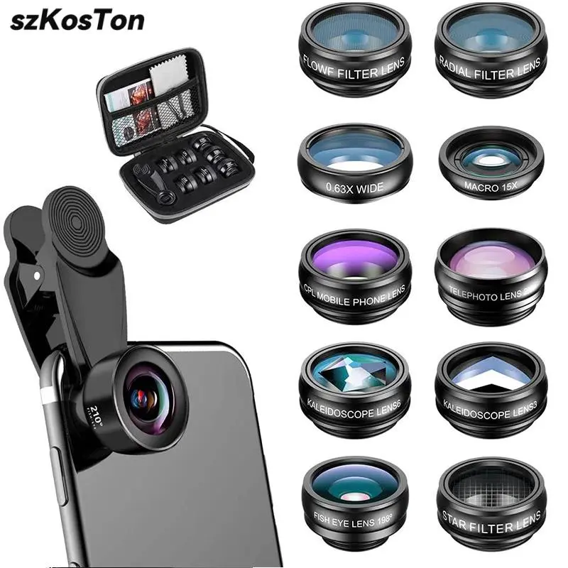 

Объектив для камеры телефона набор объективов для телефона клипса на объектив «рыбий глаз»/макрообъектив/Широкоугольный объектив для iPhone 15 14 13 12 11 Pro Max Samsung Smartphone