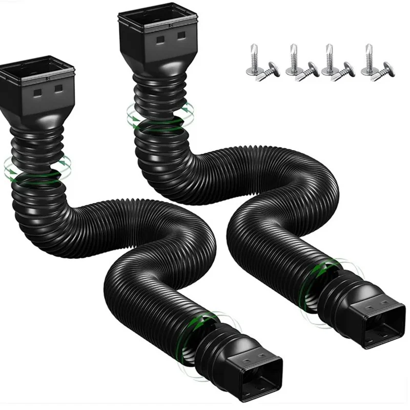 

2pcs Drain Pipe Extender Rain Gutter Downspout Extension Flexible Telescopic Extension Pipe Downspout Drain Extender Connector