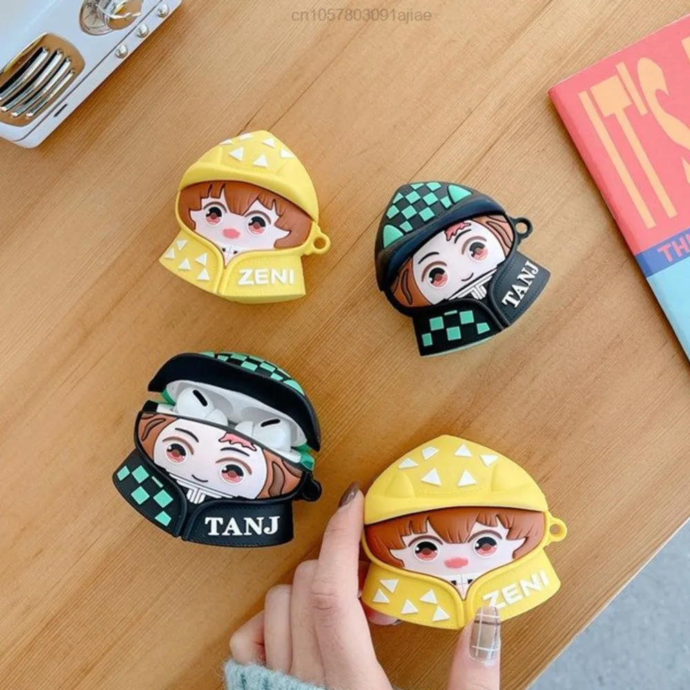 

Anime Demon Slayer Airpods 1 2 Generation Pro 3 Protective Case Apple Wireless Bluetooth Headset Cover Thick Silicone Soft Shell