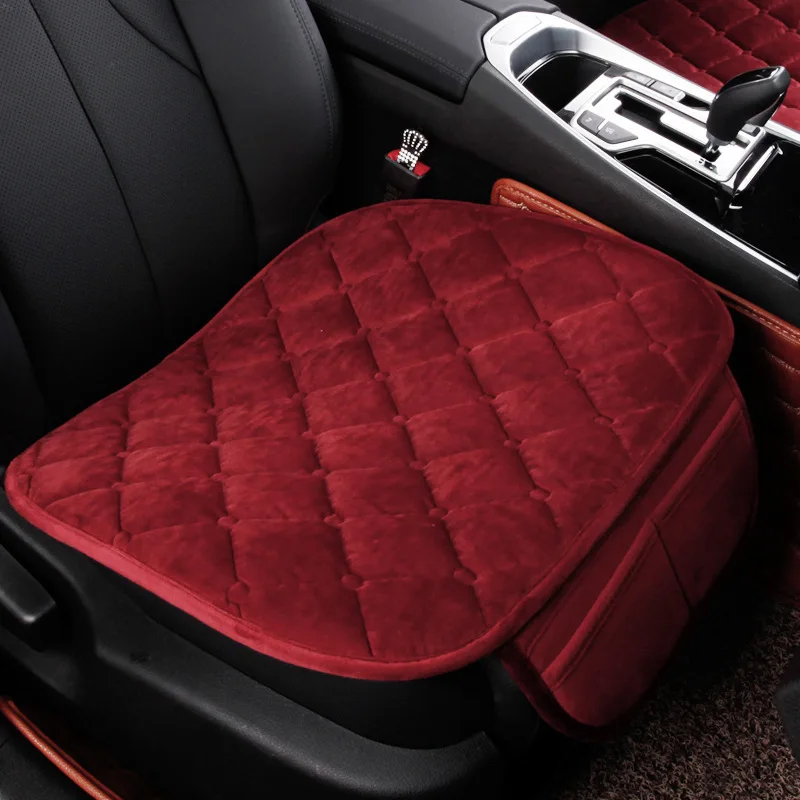 

Подушка для автомобильного сиденья из трех предметов плюшевая без спинки Нескользящая не обвязывающая теплая подушка для сиденья из трех п...