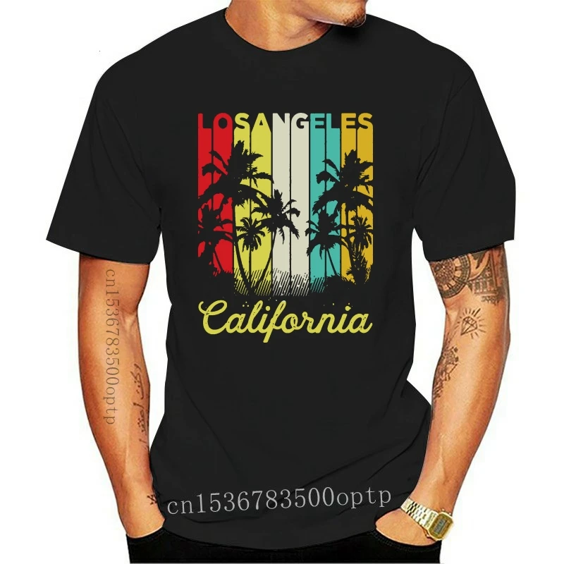 

Мужская футболка с коротким рукавом, футболка с принтом Лос-Анджелеса, Калифорния, Ретро стиль, винтажная модель для серфинга, женские футболки, топы