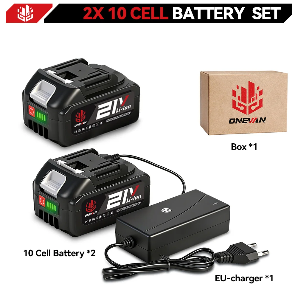 

ONEVAN Аккумуляторная батарея 22900 мАч для инструмента 18-21 В