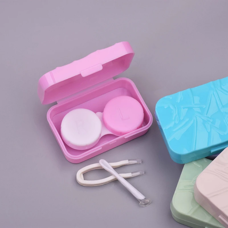 Красочный Пластиковый Футляр Для Контактных Линз Семейный Набор