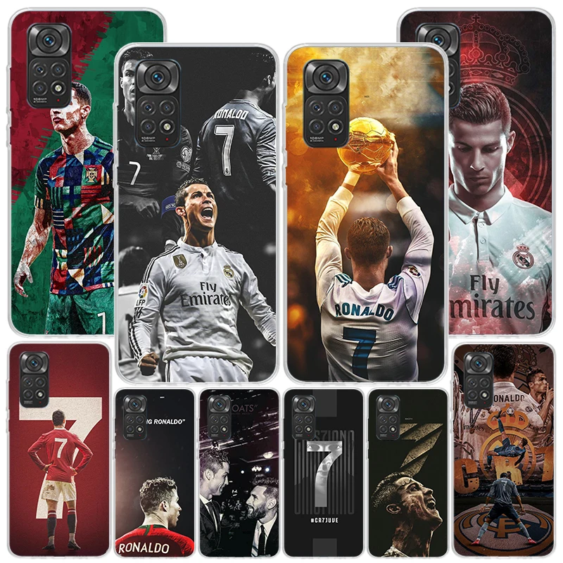 C-CR7 Football Star Phone Case For Xiaomi Redmi Note 13 12S 12 11 11S 11E 10 Pro Plus 10S 11T 9 9S 8 8T 7 5G Personalized Cover