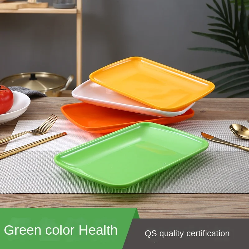 Меламиновая тарелка для сосисок коммерческая пластиковая прямоугольная горячий