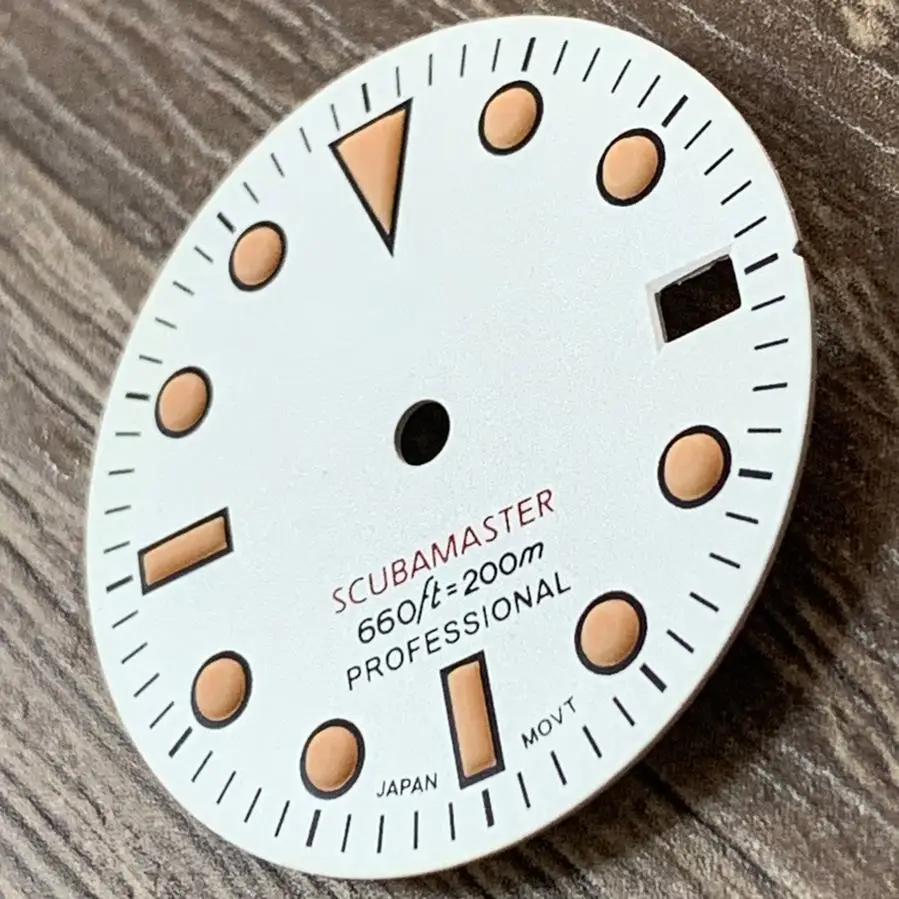 Vintage dial white black C3 green luminous For Abalone SKX007 MM watch accessories nh36 nh35 Movement Dial 28.5mm Watch MOD case