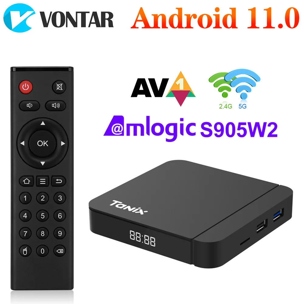 

Tanix W2 Smart TV Box Android 11 Amlogic S905W2 with 2GB 16GB Support H.265 AV1 Dual Wifi HDR 10+ Media Player TVBOX Set Top Box