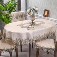 european lace living room simple tea table tablecloth hotel hotel household round table tablecloth light luxury cloth