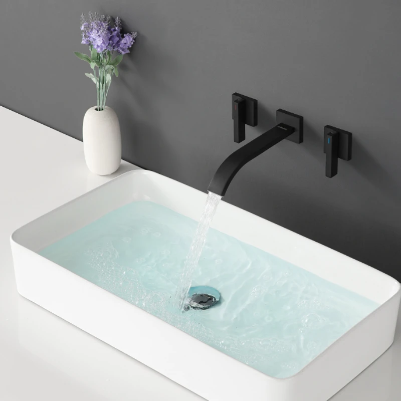 

Delicate wall mounted basin faucet chrome Bathroom Hot Cold Water Mixer Tap