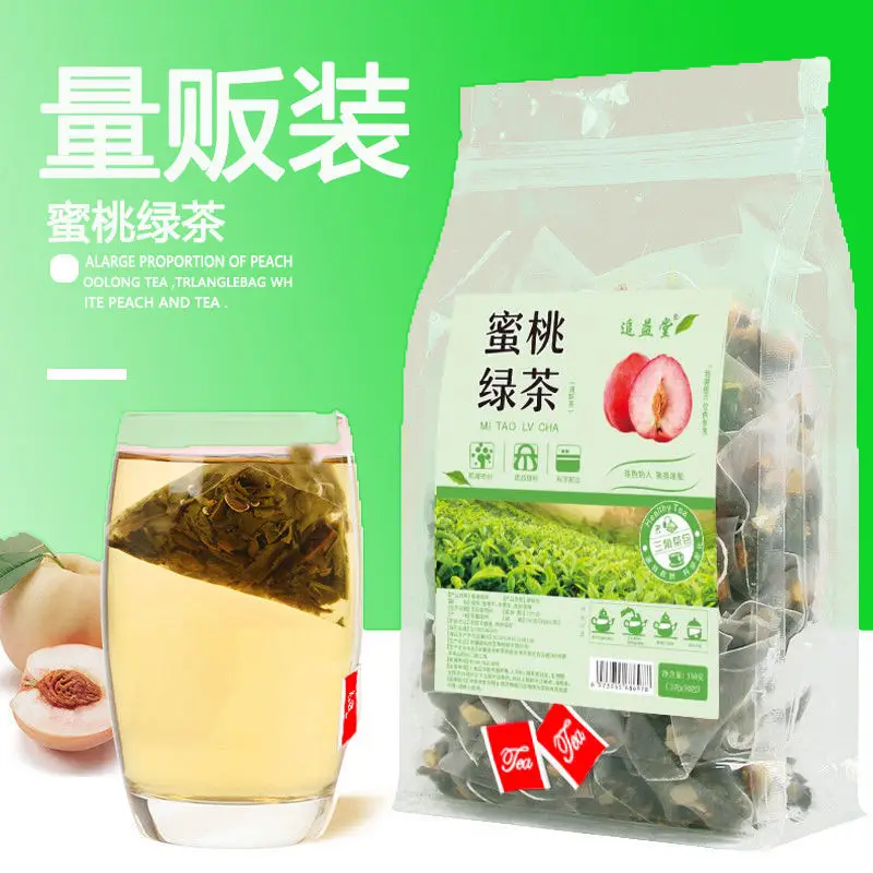 

2022 new Bulk 50 soaked peach green tea white peach triangle tea bag flower tea combination fruit tea honey peach tea cold tea