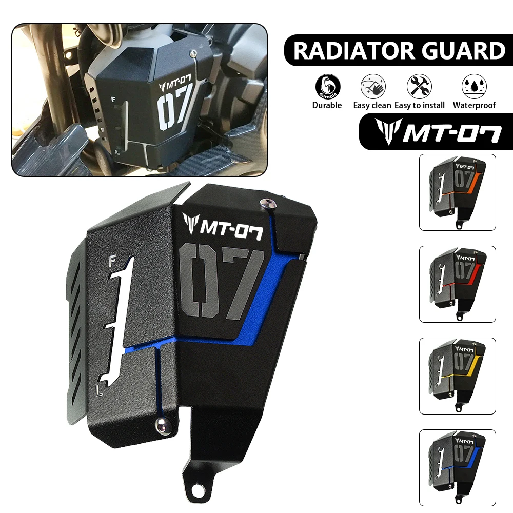Фото Для Yamaha MT-07 MT07 FZ07 FZ 07 2014-2024 2023 2022 2021 2020 FZ-07 MT 07 защита радиатора защитная крышка резервуара охлаждающей жидкости №1