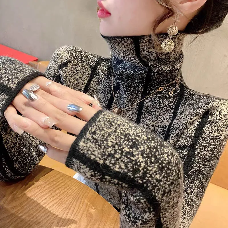 Зимняя одежда женская модная тонкая внутренняя Y2k свитер женские мягкие