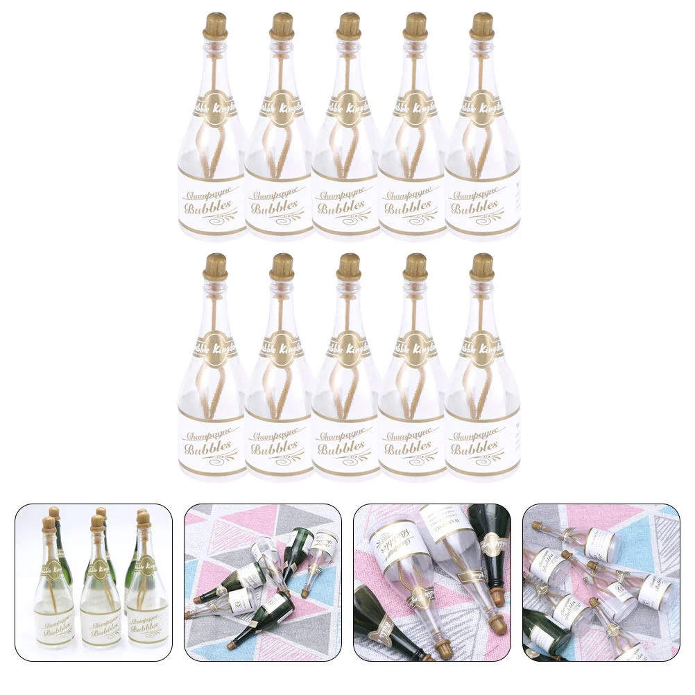 

10 Pcs Wedding Bubble Bottle Christmas Bottles Mini Toys Kids Party Bubles Champagne Empty Decorate Favors Bulk