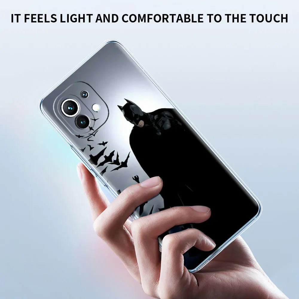 Прозрачный чехол с Бэтменом для Xiaomi Mi Poco X3 NFC M3 11 10 12 9 11T 10T Pro Note Lite прозрачные