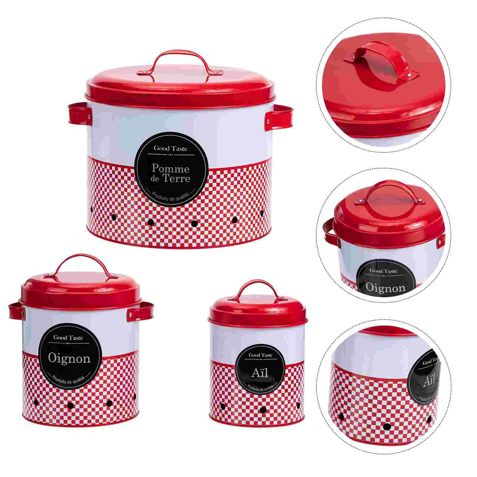 

3 Pcs Stainless Steel Storage Buckets Food Storage Buckets Potato Containers