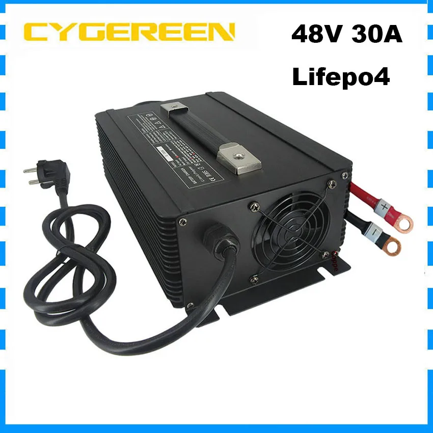 

48 в 48 в 30 А 16S Lifepo4 быстрое зарядное устройство 58,4 в Ач железо-фосфатный вилочный погрузчик RV солнечная батарея быстрое зарядное устройство