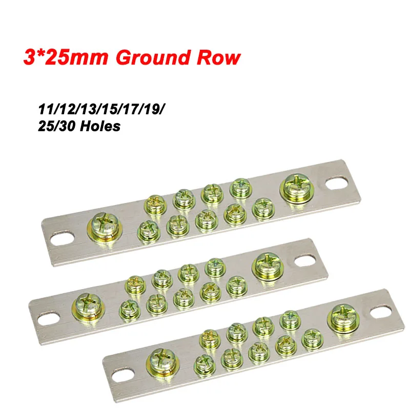 

Tinned Brass Terminal Block Zero Row Neutral Wire 11/12/13/15/17/19/25/30 Holes Connectors Distribution Box 3x25mm Screw M8 M5