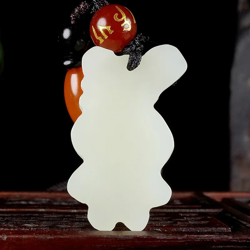 Горячая Распродажа натуральный ручной вырезать Hetian Белый Нефрит Зодиак Подвеска