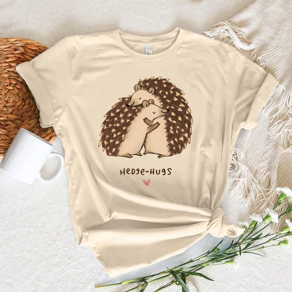 Женская летняя комиксная Футболка с принтом Ежик