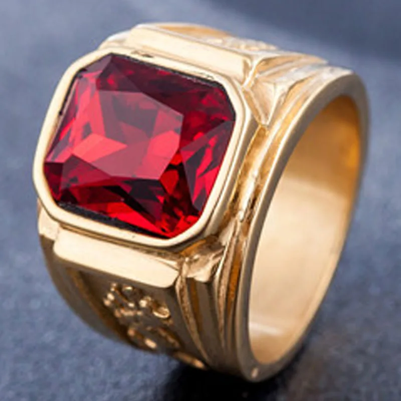 

Golden Cicada Men's Diamond Ring with European and American Inlaid Zircon Fashion Punk Style Personalized Dragon Ring Jewelry